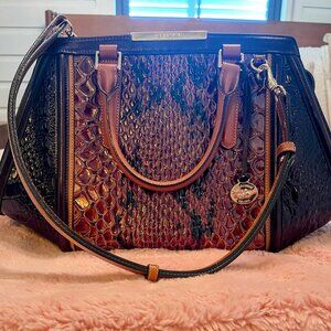 Brahmin Snake Embossed Leather Arm / Shoulder Bag